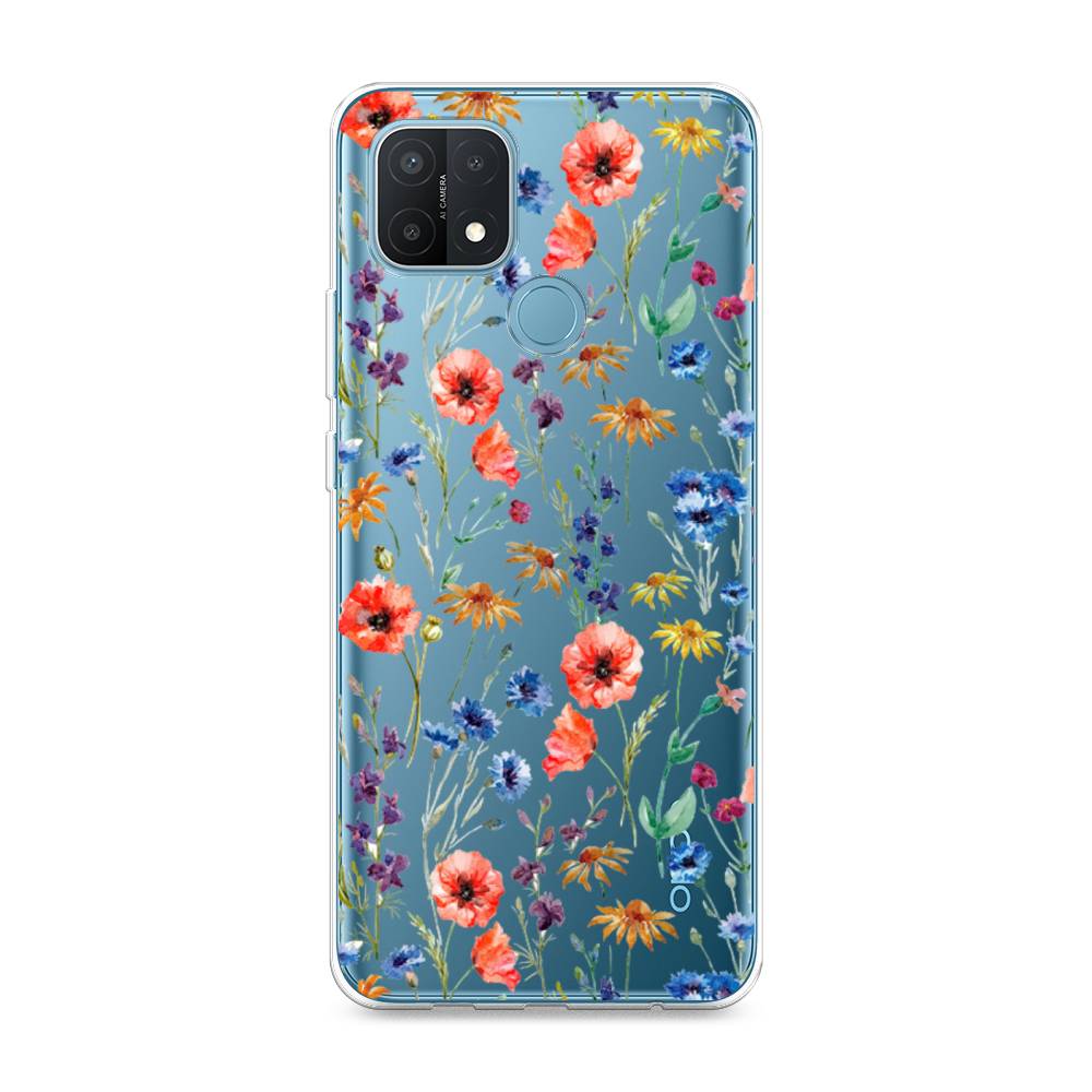 

Чехол Awog на Oppo A15/A15s "Маки и васильки фон", 255650-8