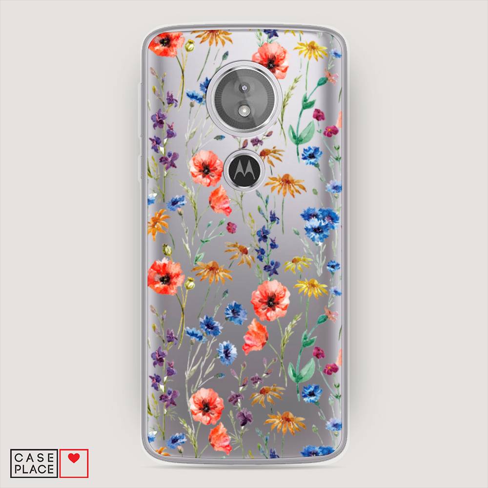 

Чехол Awog на Motorola Moto G6 Play / Моторола Мото G6 Плэй "Маки и васильки фон", 240950-8
