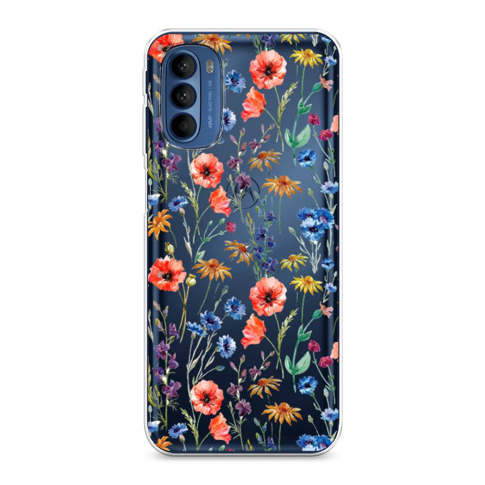 

Чехол Awog на Motorola Moto G31/G41 "Маки и васильки фон", 242550-8