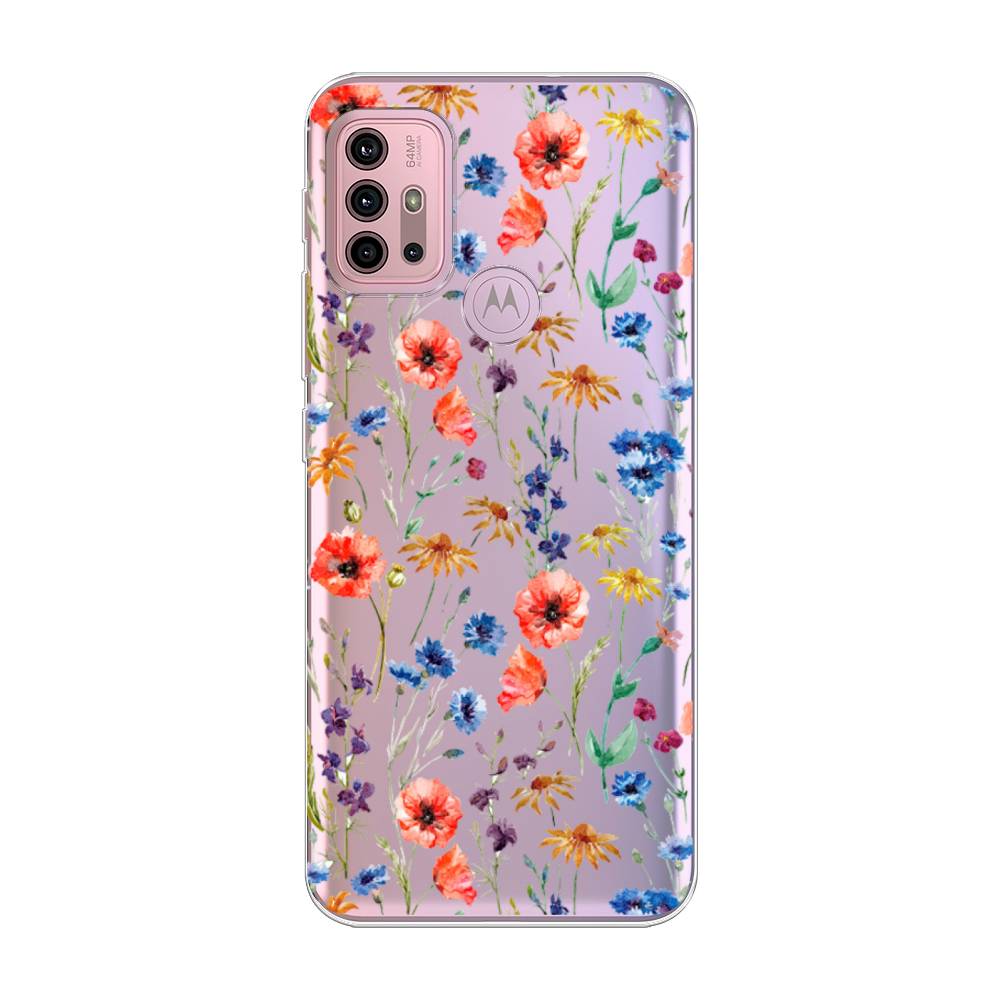 

Чехол Awog на Lenovo K13 Note/Motorola Moto G10/G20/G30 "Маки и васильки фон", 242350-8