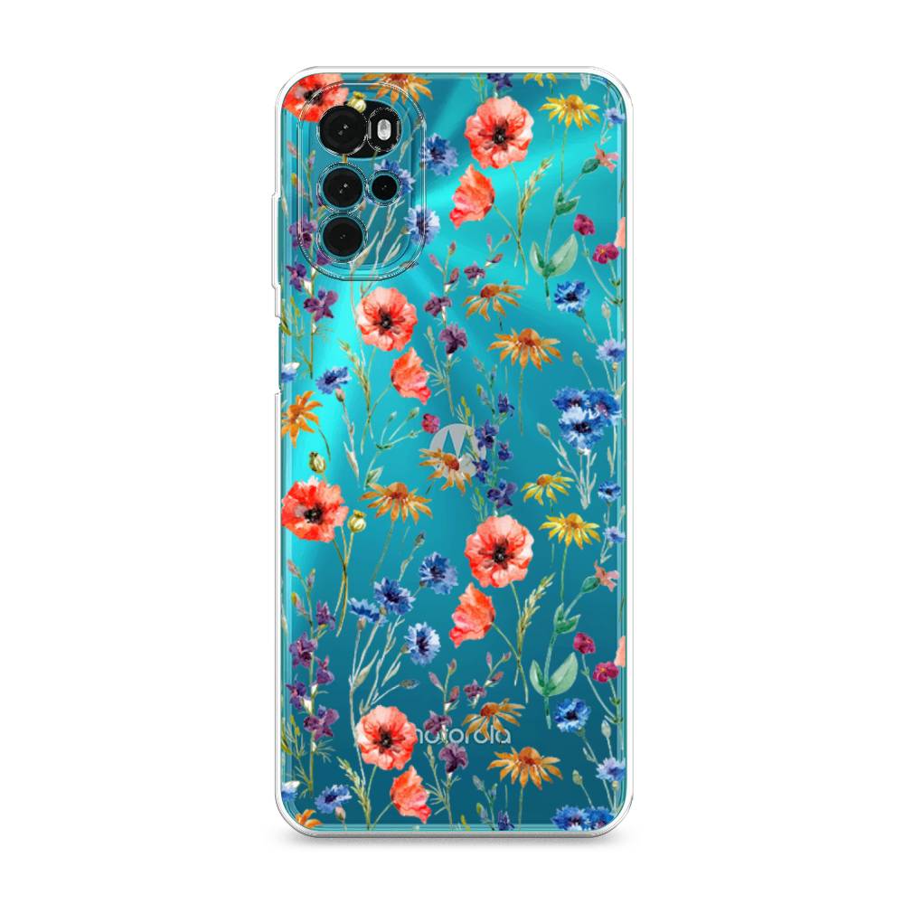 

Чехол Awog на Motorola Moto G22 "Маки и васильки фон", 243150-8