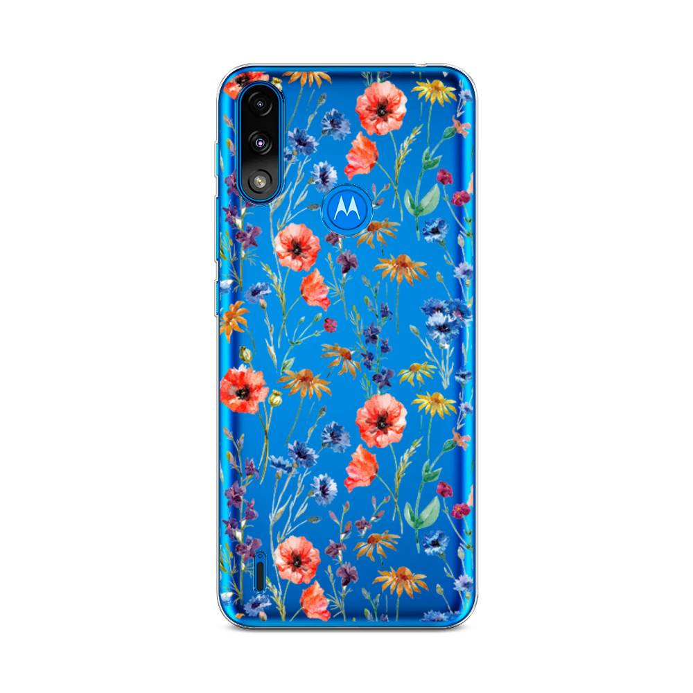 

Чехол Awog на Lenovo K13/Motorola Moto E7 Power "Маки и васильки фон", 242450-8