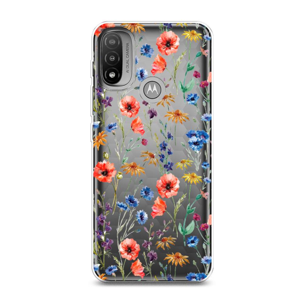 

Чехол Awog на Lenovo K14 Plus/Motorola Moto E20/E30/E40 "Маки и васильки фон", 243450-8