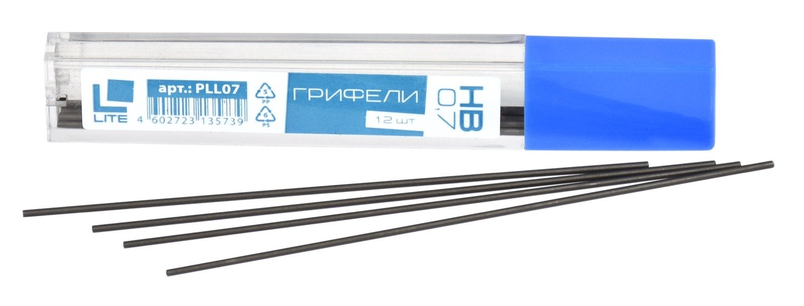 

Грифель д/мех.каранд LITE 0,7 НВ 12 шт, Черный, LITE 0,7 НВ 12