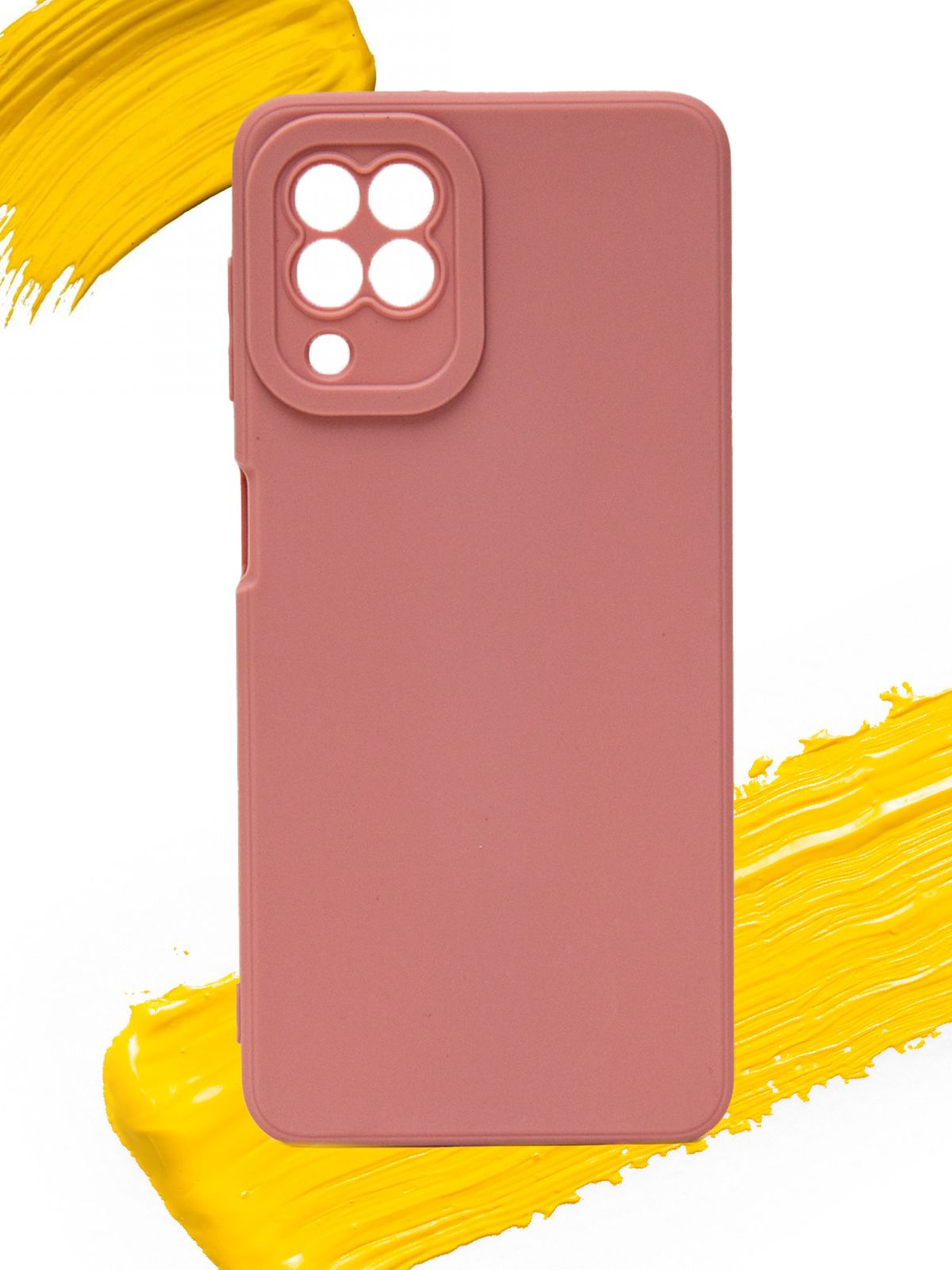 

Чехол для Samsung Galaxy A12 с защитой камеры, пудровый, Розовый, Silicone case
