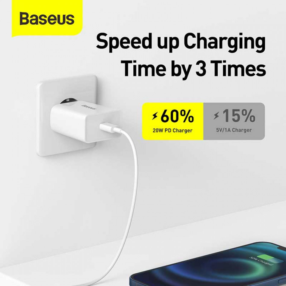 

Сетевое зарядное устойство Baseus Speed Mini 1C 3A 20W белое