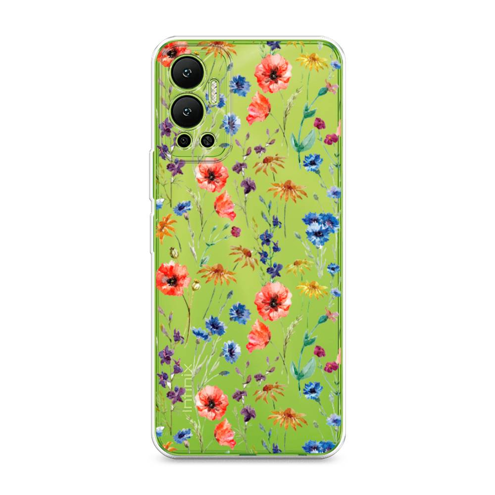 

Чехол Awog на Infinix Hot 12 "Маки и васильки фон", 3101350-8