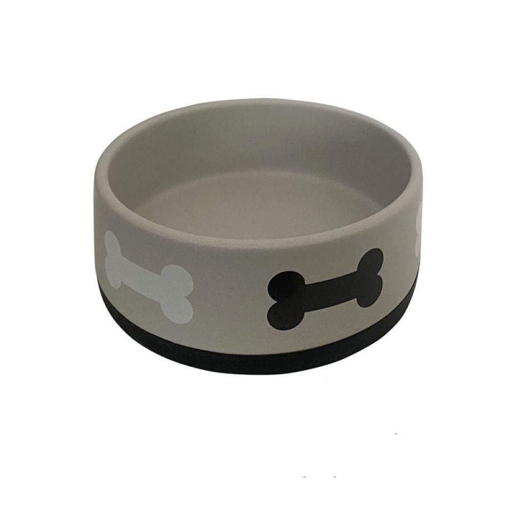

Миска для животных FOXIE Bones, серый, керамика, 12.5х12.5х5.5 см, 330 мл