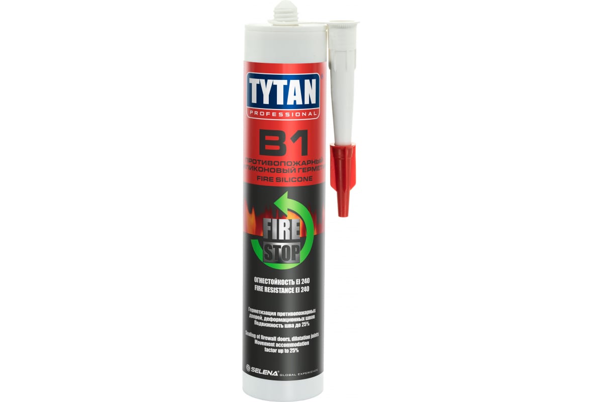 Герметик противопожарный TYTAN PROFESSIONAL FIRE STOP В1 , силиконовый, белый (310мл) герметик противопожарный акриловый invamat 606 белый 600 мл