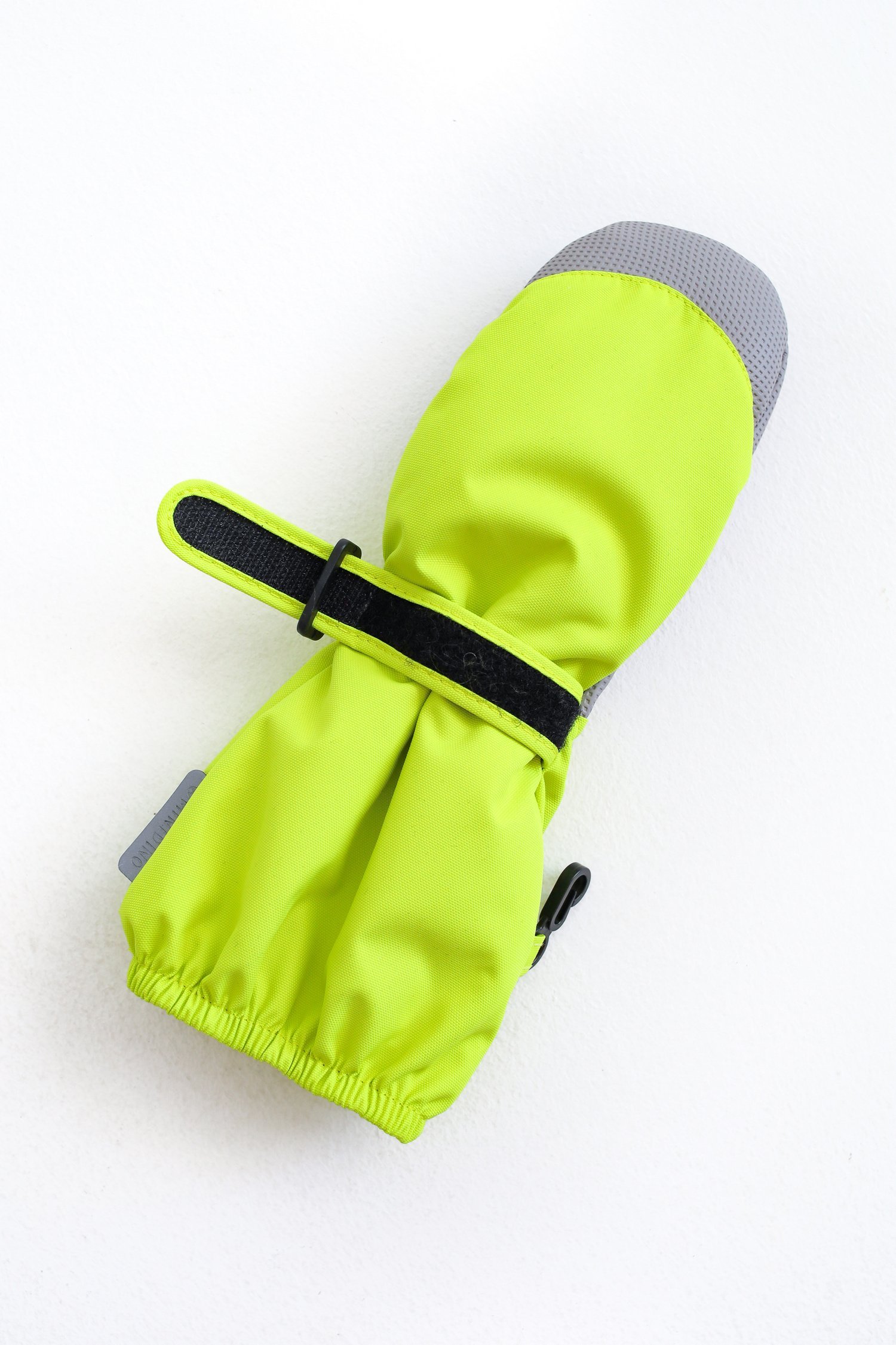 Варежки детские Minidino А-РУК-003, лайм/серый, 14