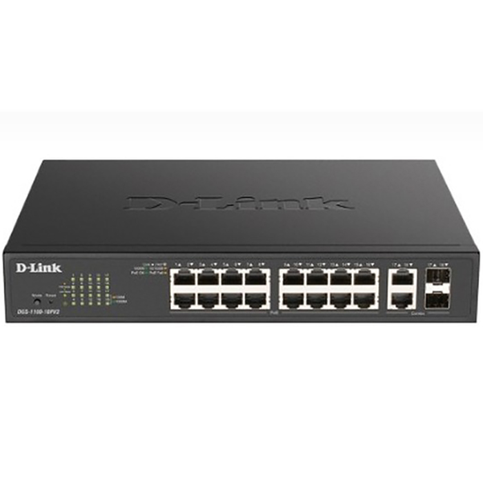 Коммутатор D-Link DGS-1100-18PV2/A3A DGS-1100-18PV2/A3AB черный