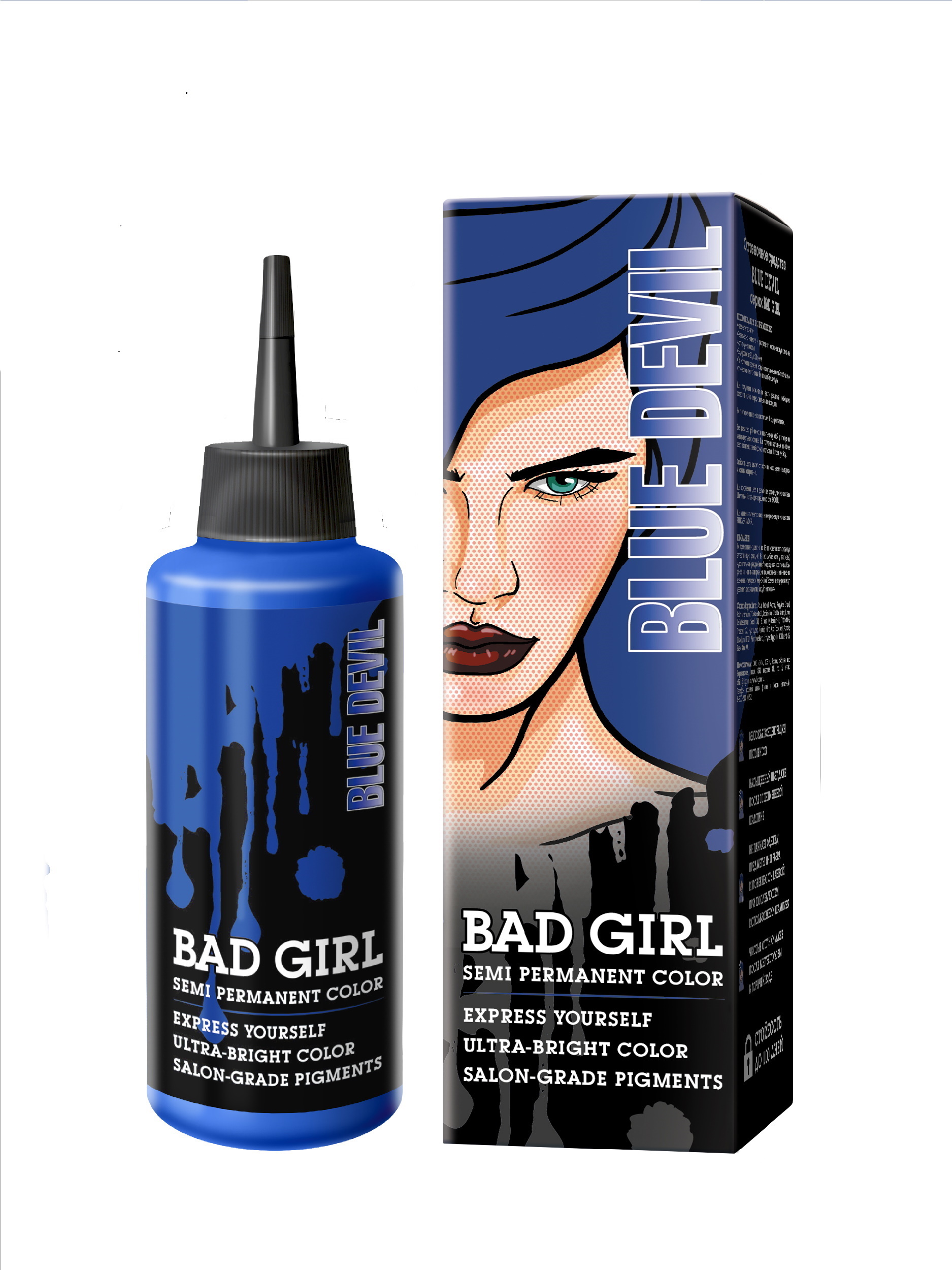 фото Прямой краситель для окрашивания волос bad girl синий blue devil 150 мл