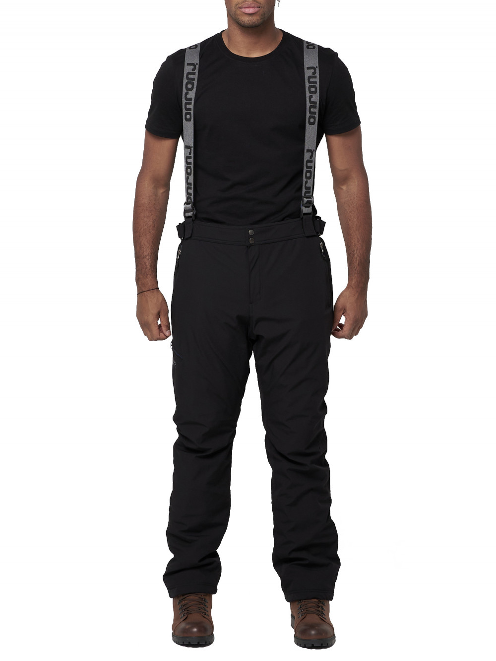 Полукомбинезон брюки горнолыжные мужские AD66211Ch черного цвета, 48