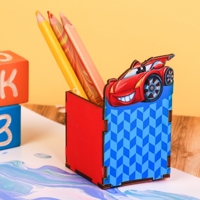 

Карандашница "Машинка", Разноцветный, Fun place