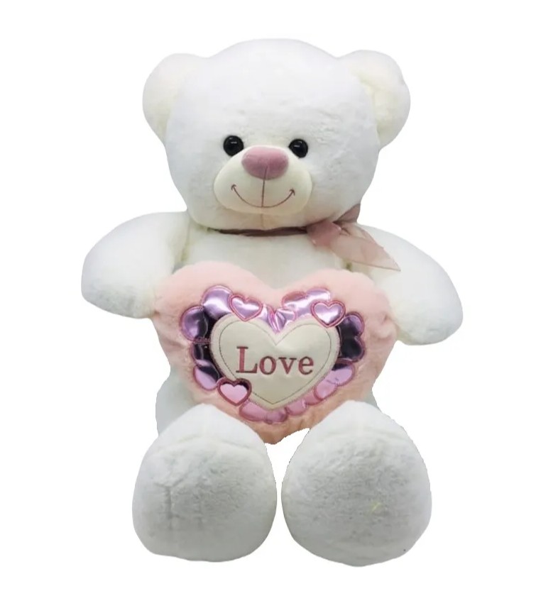 Мягкая игрушка Panawealth мишка плюшевый белый с сердечком 100 СМ