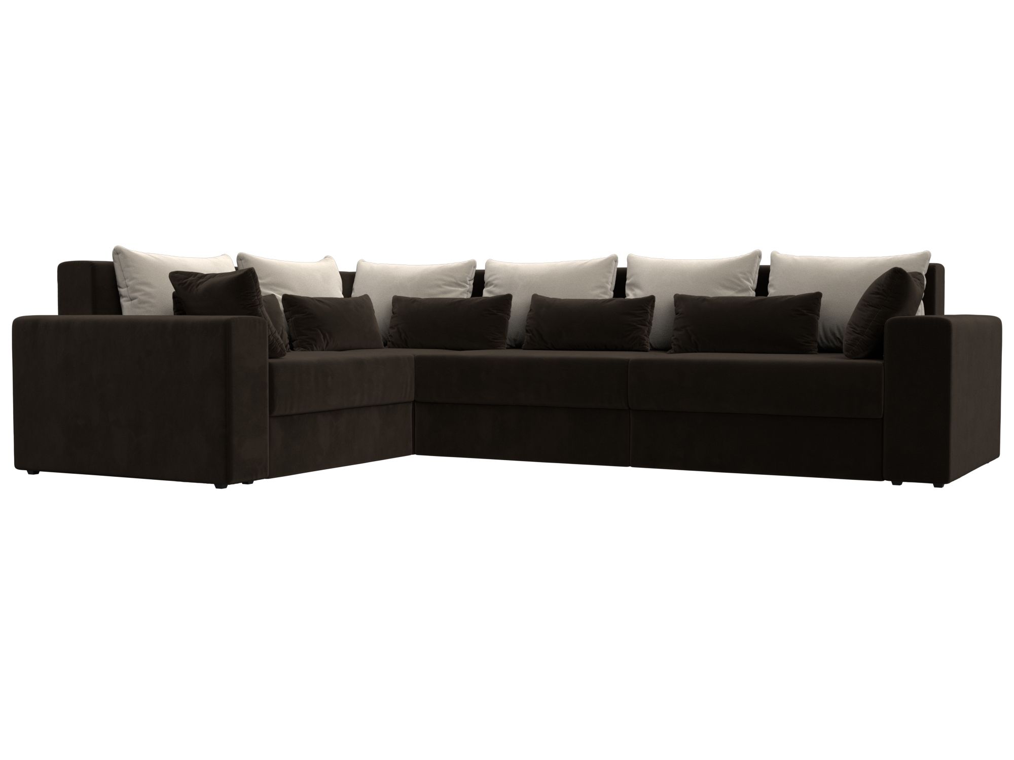 

Диван угловой Хит Диванов Майами Long правый микровельвет, еврокнижка, коричневый, 100236166