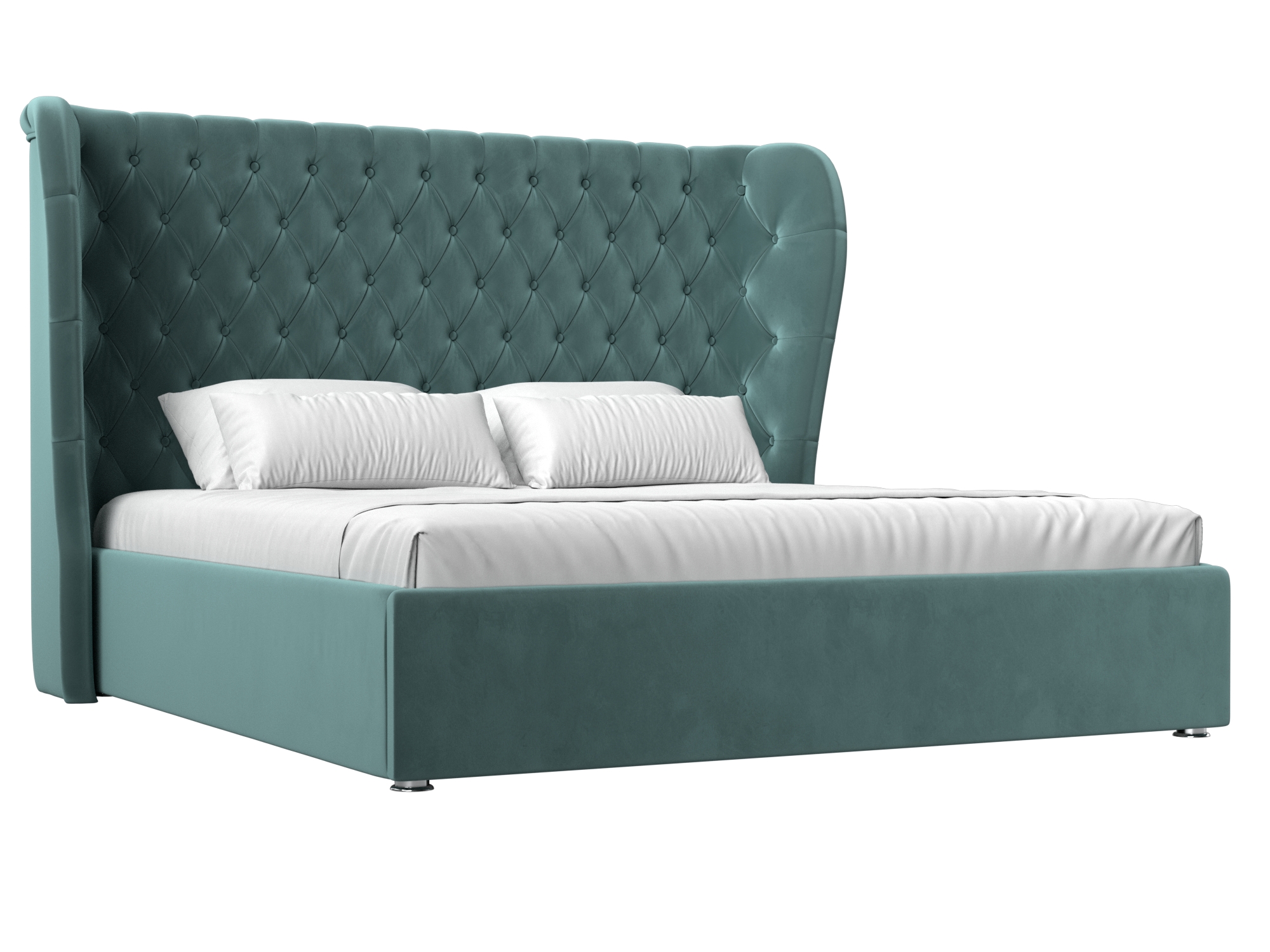 

Кровать Лига Диванов Далия 160 Бирюзовый (велюр), Голубой, Далия 160