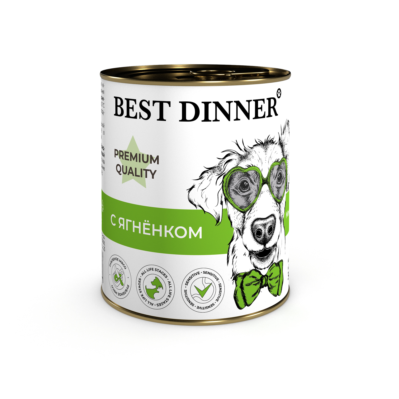 

Консервы для щенков Best Dinner Premium, с ягненком, 12 шт по 340 г, Premium