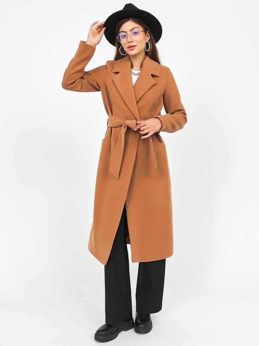 Пальто женское Louren Wilton 1803-N коричневое 40 RU