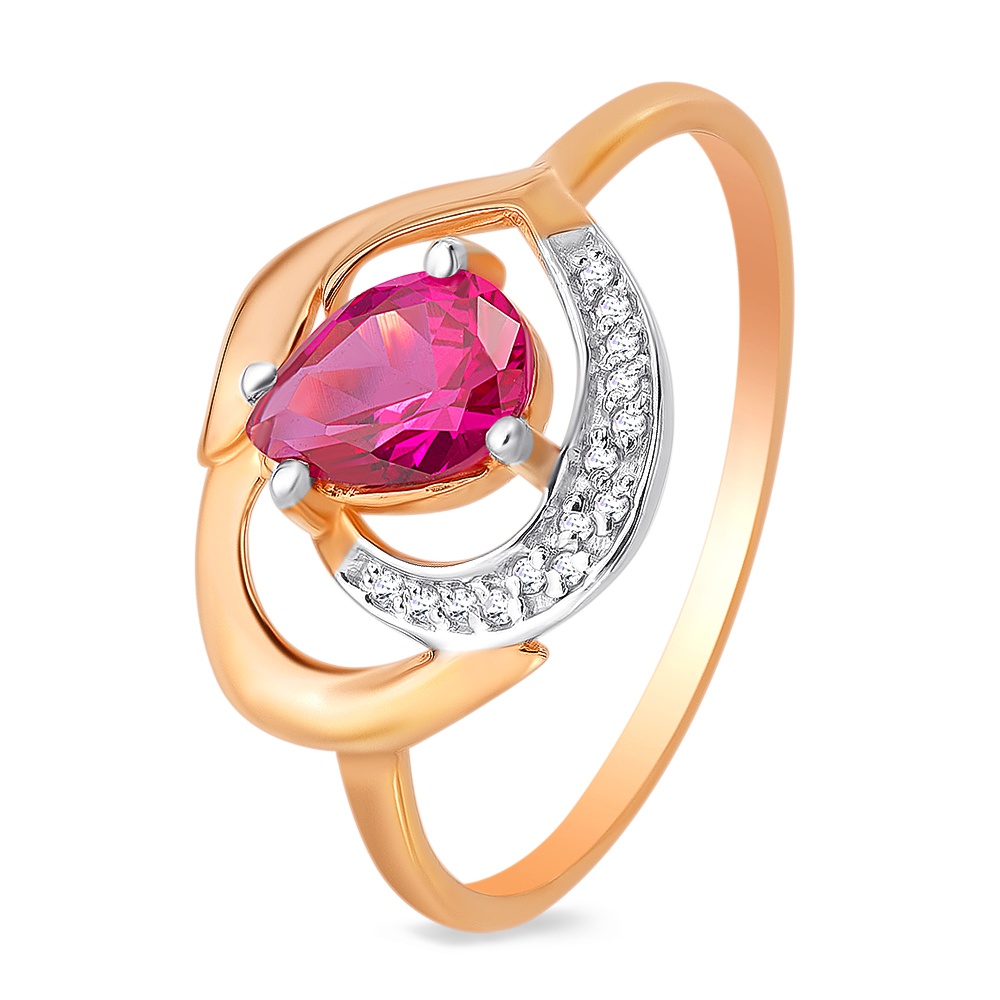 

Кольцо женское из красного золота с рубином, бриллиантом 585Gold 101011562, р, 101011562
