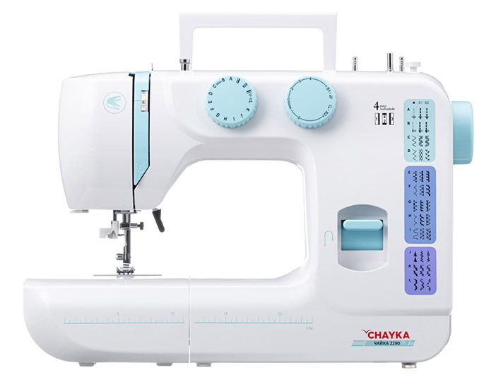 Швейная машина CHAYKA 2290 белая, голубая швейная машина chayka 590 расширительный столик белый