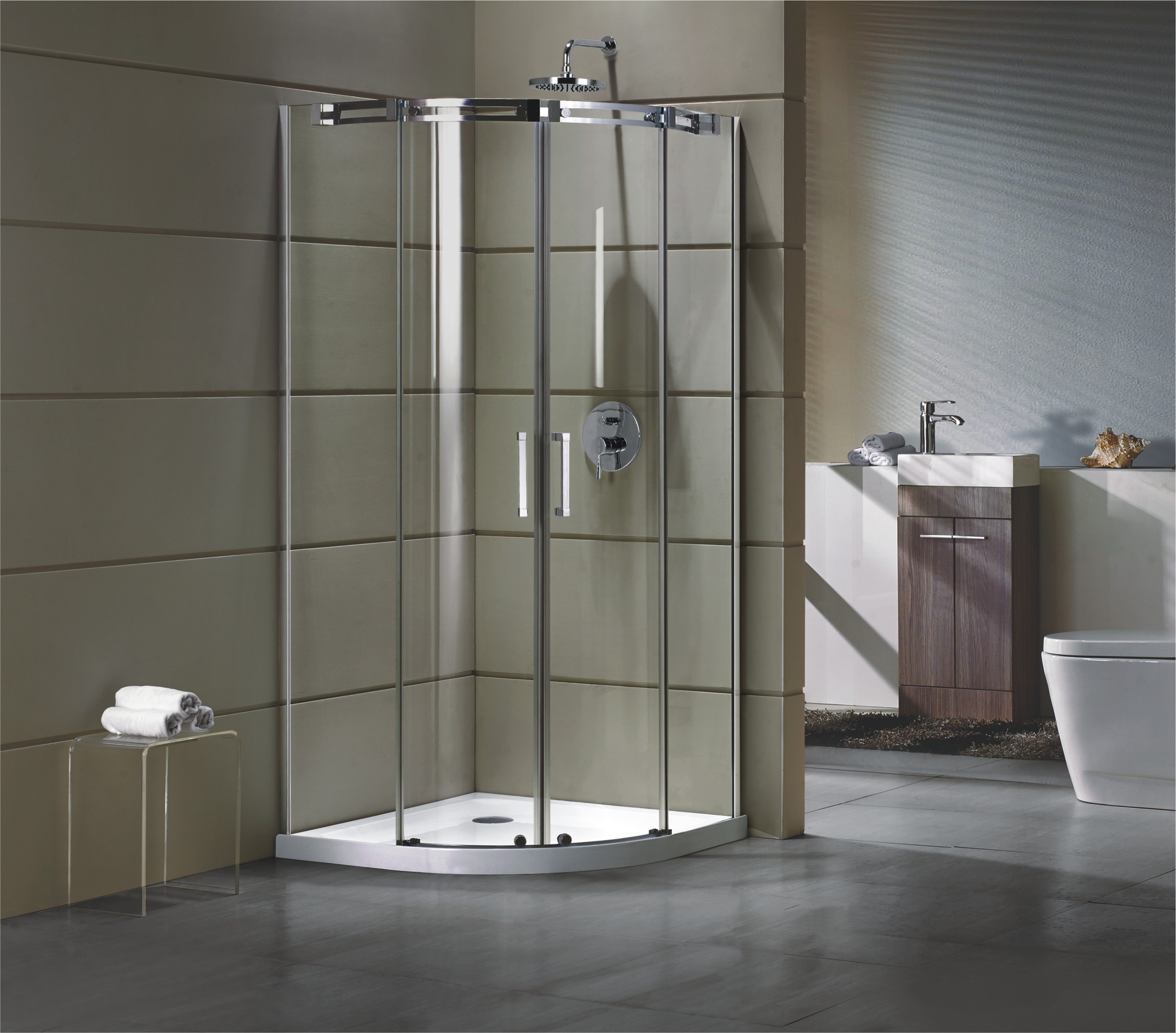 

Душевое ограждение GROSSMAN GR-4100 Galaxy 100*100*190 полукруг, двери раздвижные
