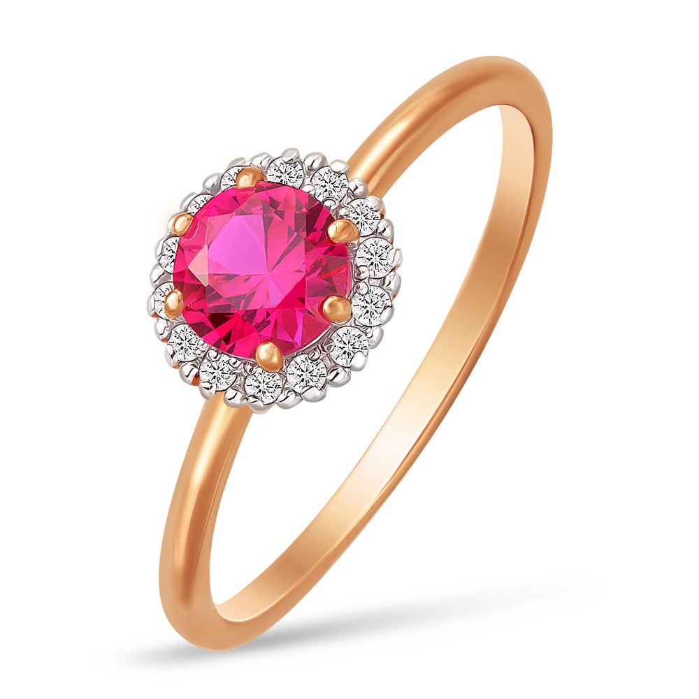

Кольцо женское из красного золота с рубином, бриллиантом 585Gold 101008442, р, 101008442