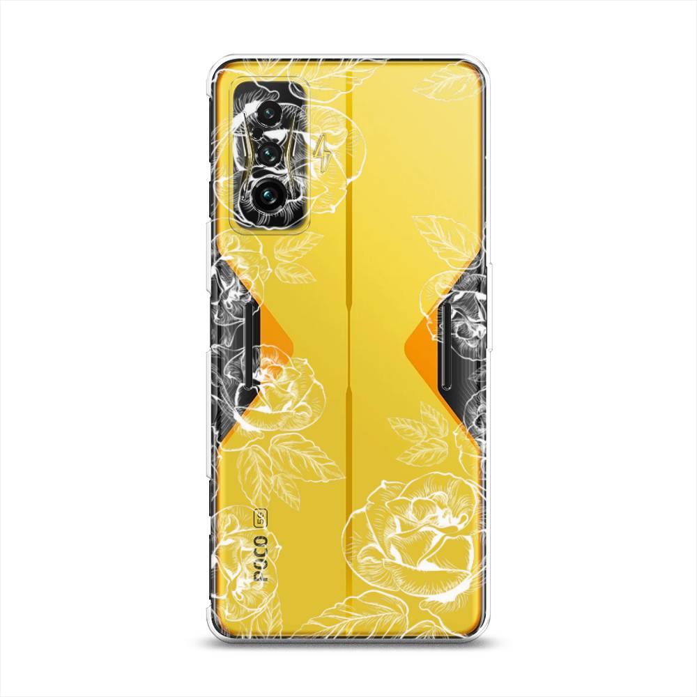 

Чехол на Xiaomi Redmi K50 GE "Розы графика", Черный;серый, 314950-2