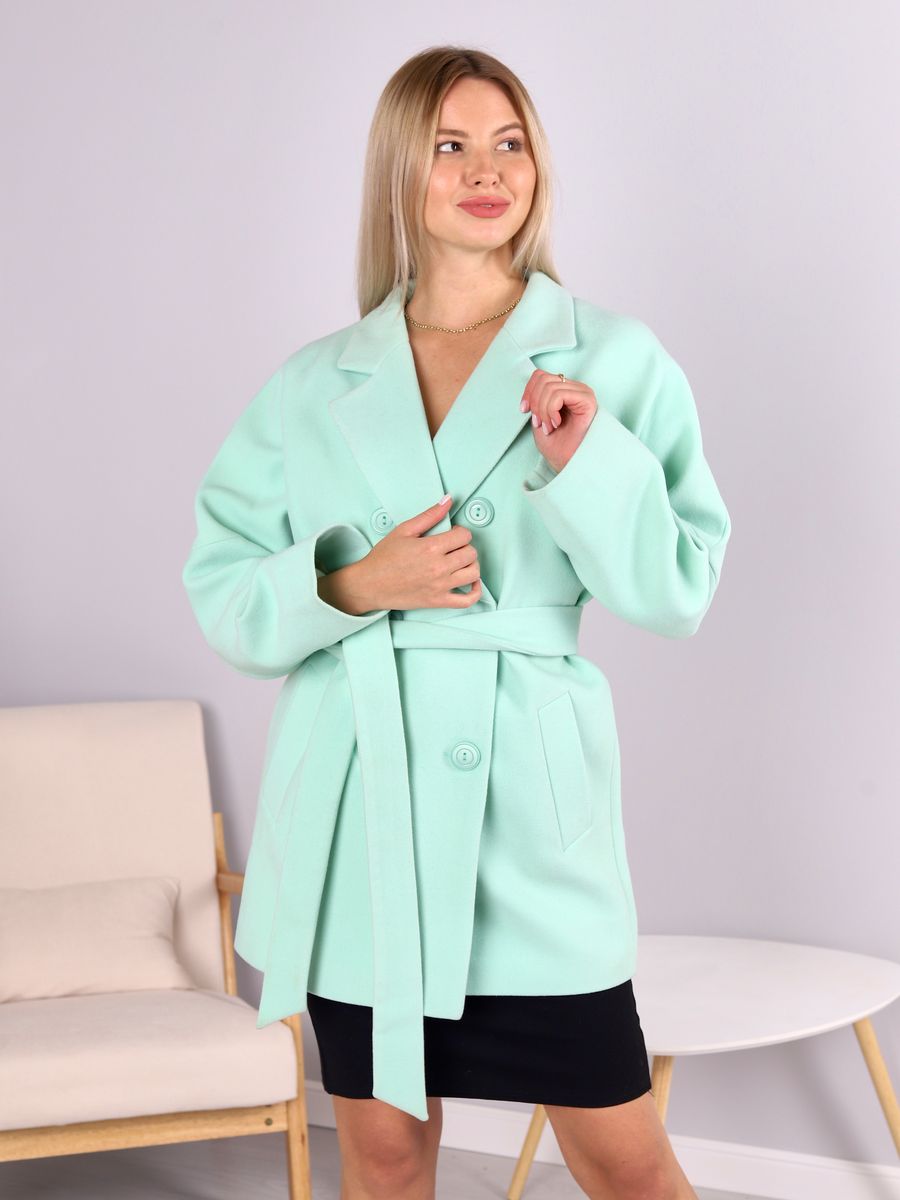 Пальто женское Louren Wilton М-062-Кор-N зеленое 46 RU