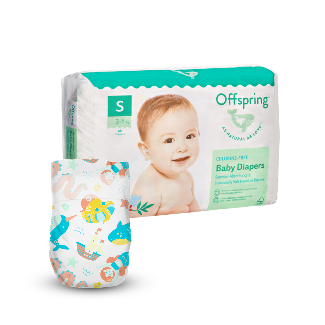 фото Подгузники offspring s 3-6 кг 48 шт. расцветка карибы