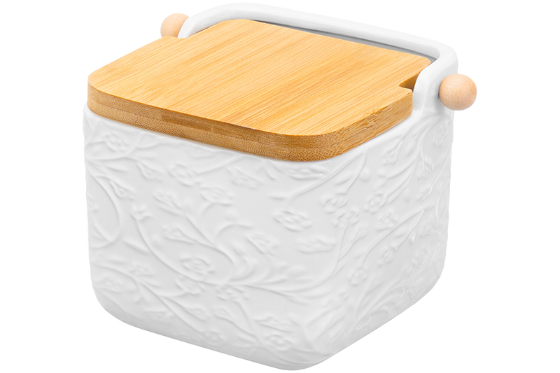 

Банка Elan Gallery Веточки-цветочки, 850мл, Бежевый;белый