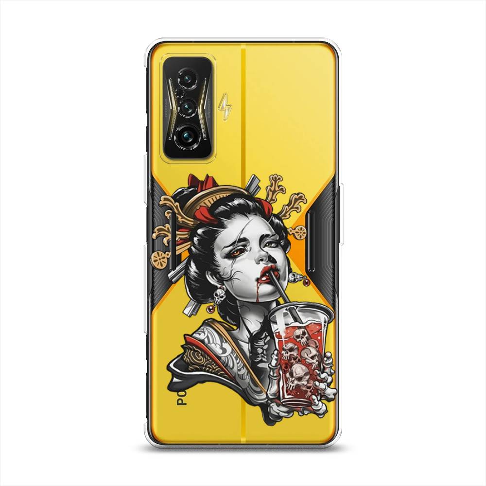 

Чехол на Xiaomi Redmi K50 GE "Опасная гейша", Красный;черный;серый, 314950-4