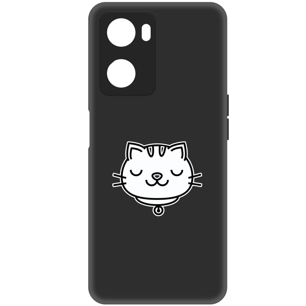

Чехол-накладка Софт Черно-белая кошка для Oppo A57s