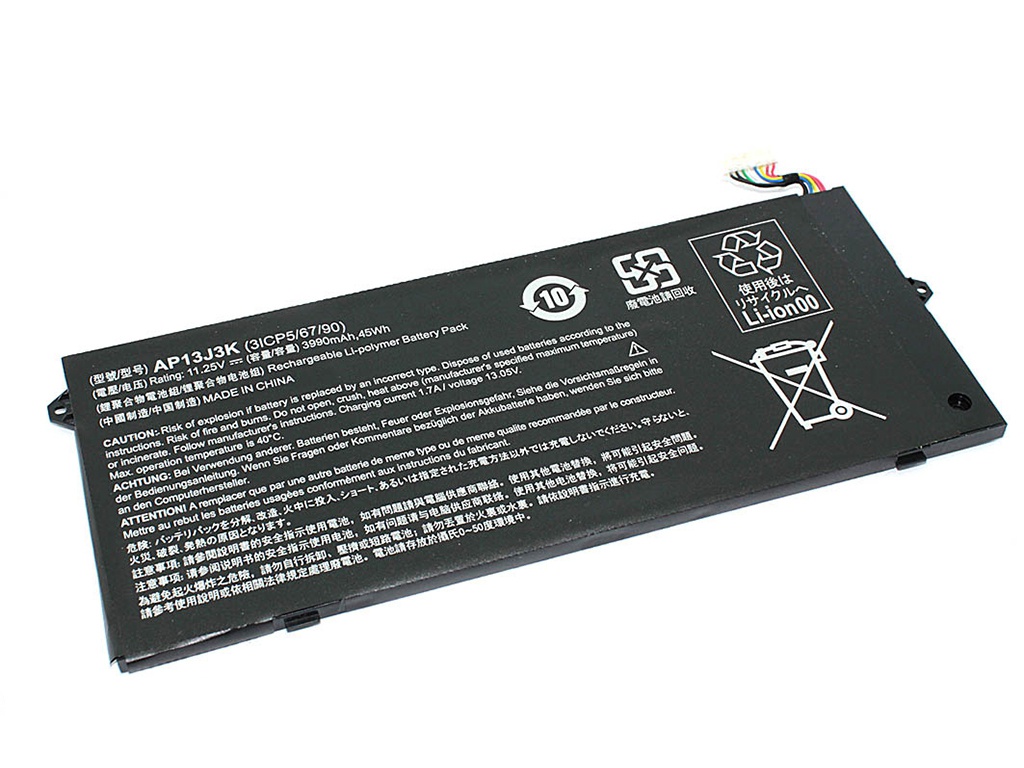 

Аккумулятор Vbparts (схожий с AP13J4K) для Acer Chromebook 11 C732 11.25V 3920mAh 080791