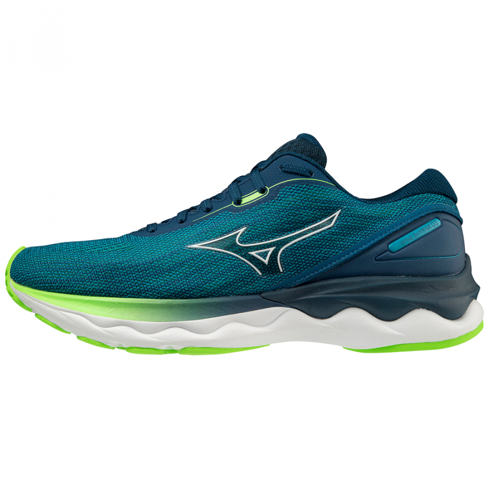 

Кроссовки мужские Mizuno Wave Skyrise 3 Men J1GC220901 algiersb/white/greengecko 41.5 RU, Бирюзовый;зеленый, Wave Skyrise 3