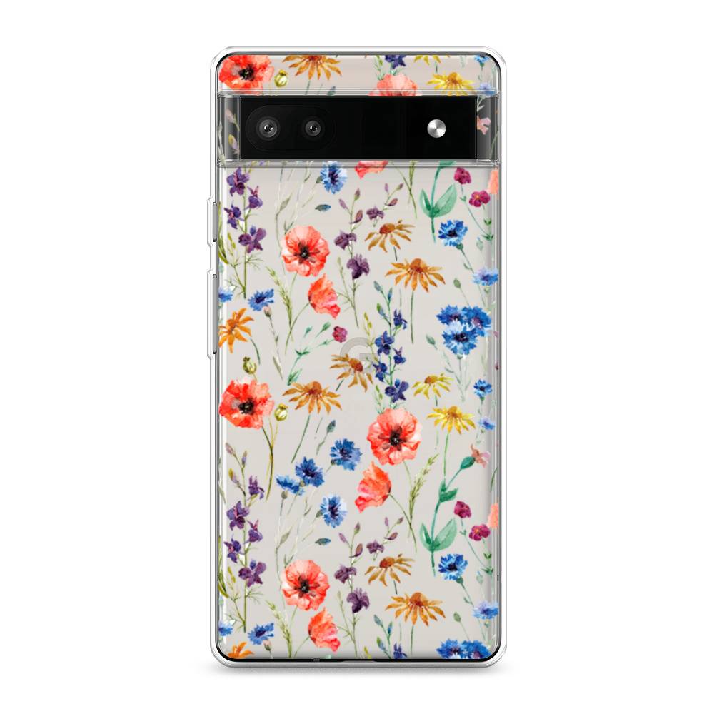 

Чехол Awog на Google Pixel 6A "Маки и васильки фон", 271150-8