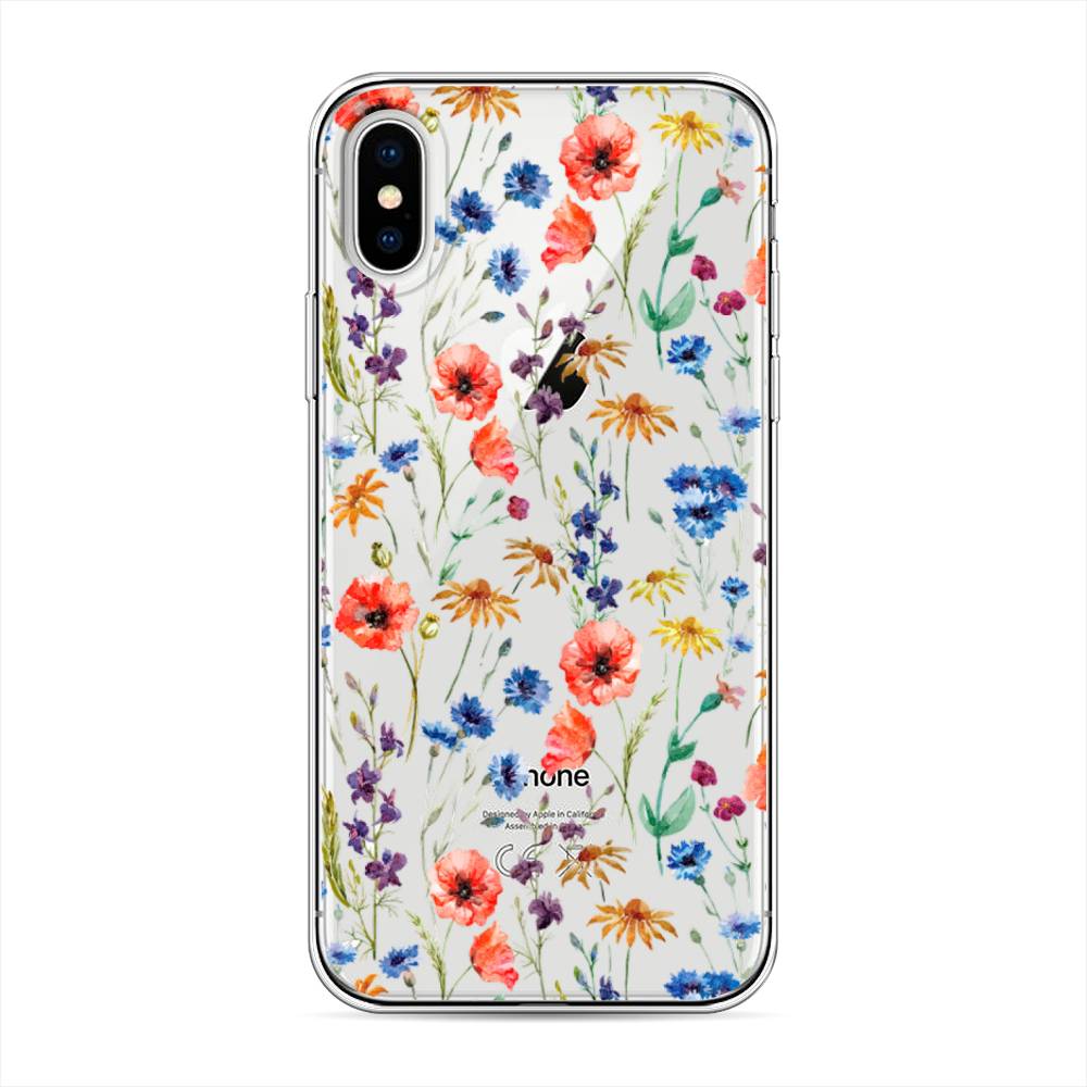 

Чехол Awog на Apple iPhone XS (10S) / Айфон XS (10S) "Маки и васильки фон", 11850-8