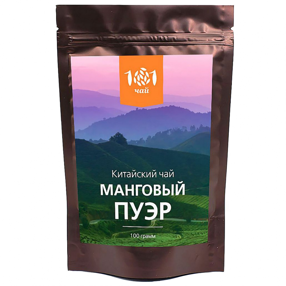 

Чай пуэр 101 чай "Манговый", крупнолистовой, с добавками, 100 г