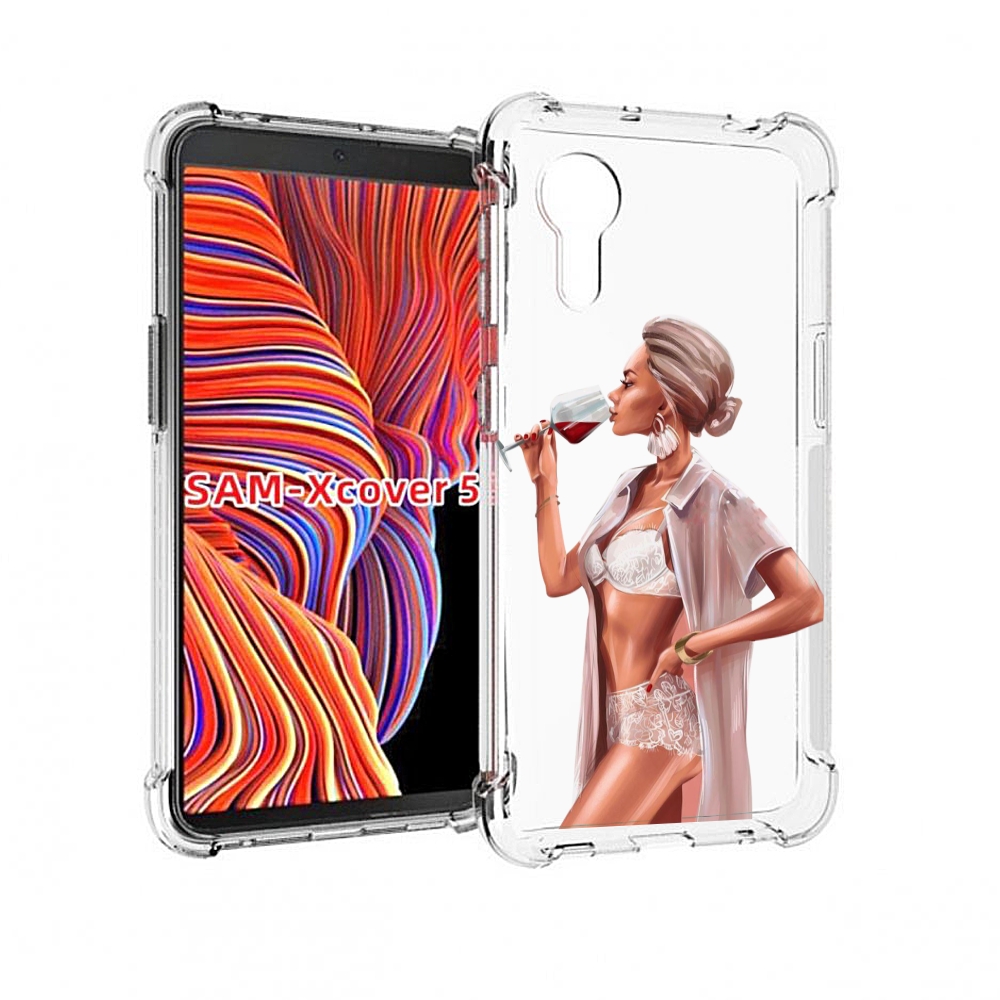 

Чехол MyPads Девушка-с-вином женский для Samsung Galaxy Xcover 5, Прозрачный, Tocco