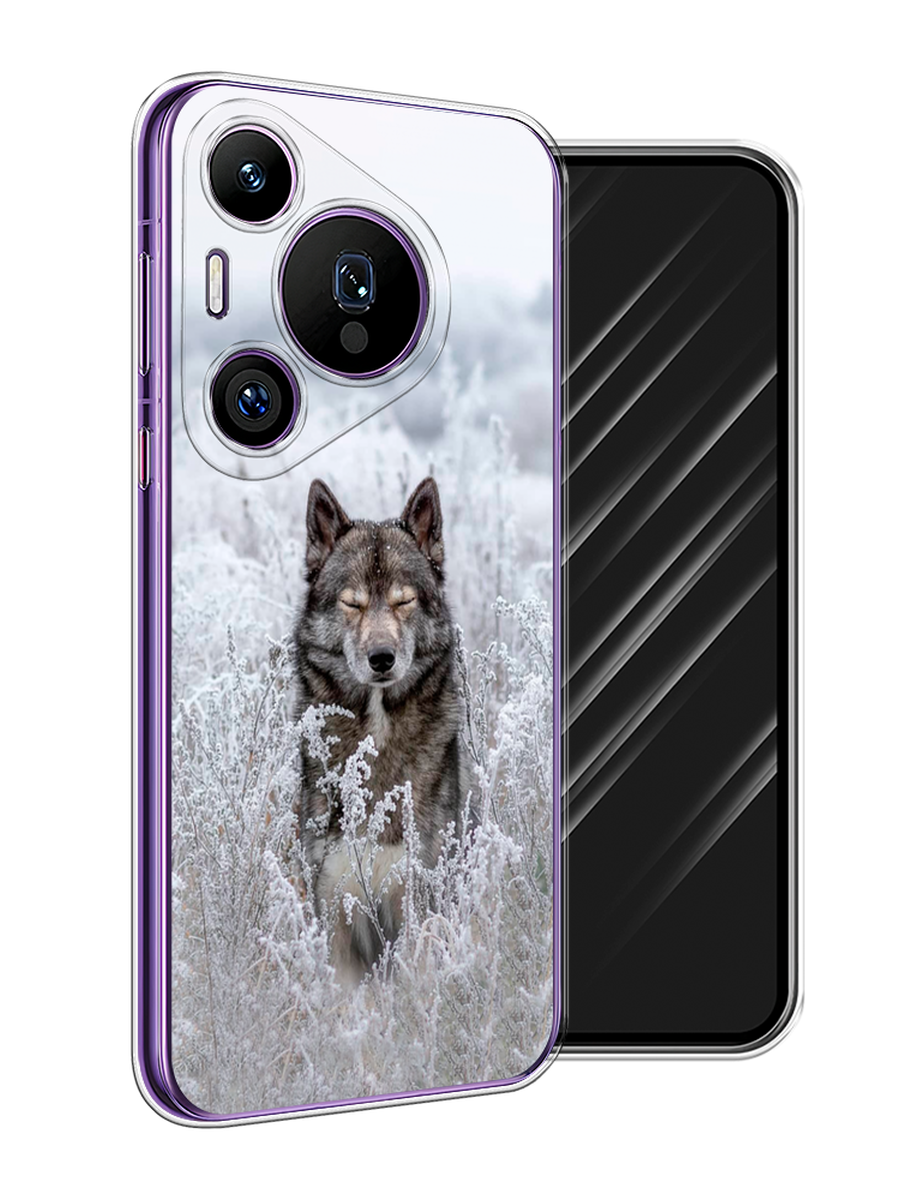 

Чехол Awog на Huawei Pura 70 Pro/70 Pro Plus "Волк в поле", Белый;черный, 6124150-1