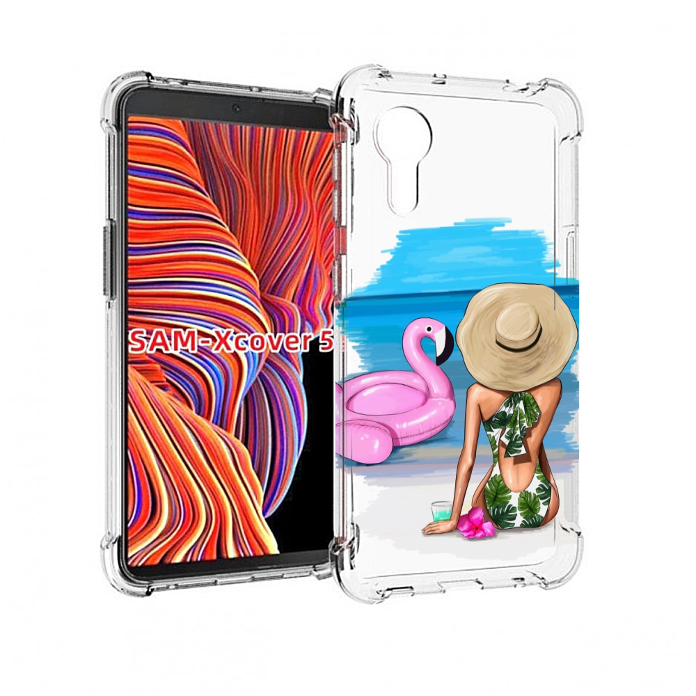 

Чехол MyPads Девушка-и-фламинго женский для Samsung Galaxy Xcover 5, Прозрачный, Tocco