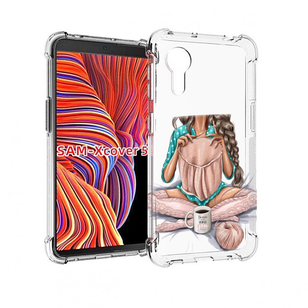 

Чехол MyPads Девушка-вяжет женский для Samsung Galaxy Xcover 5, Прозрачный, Tocco