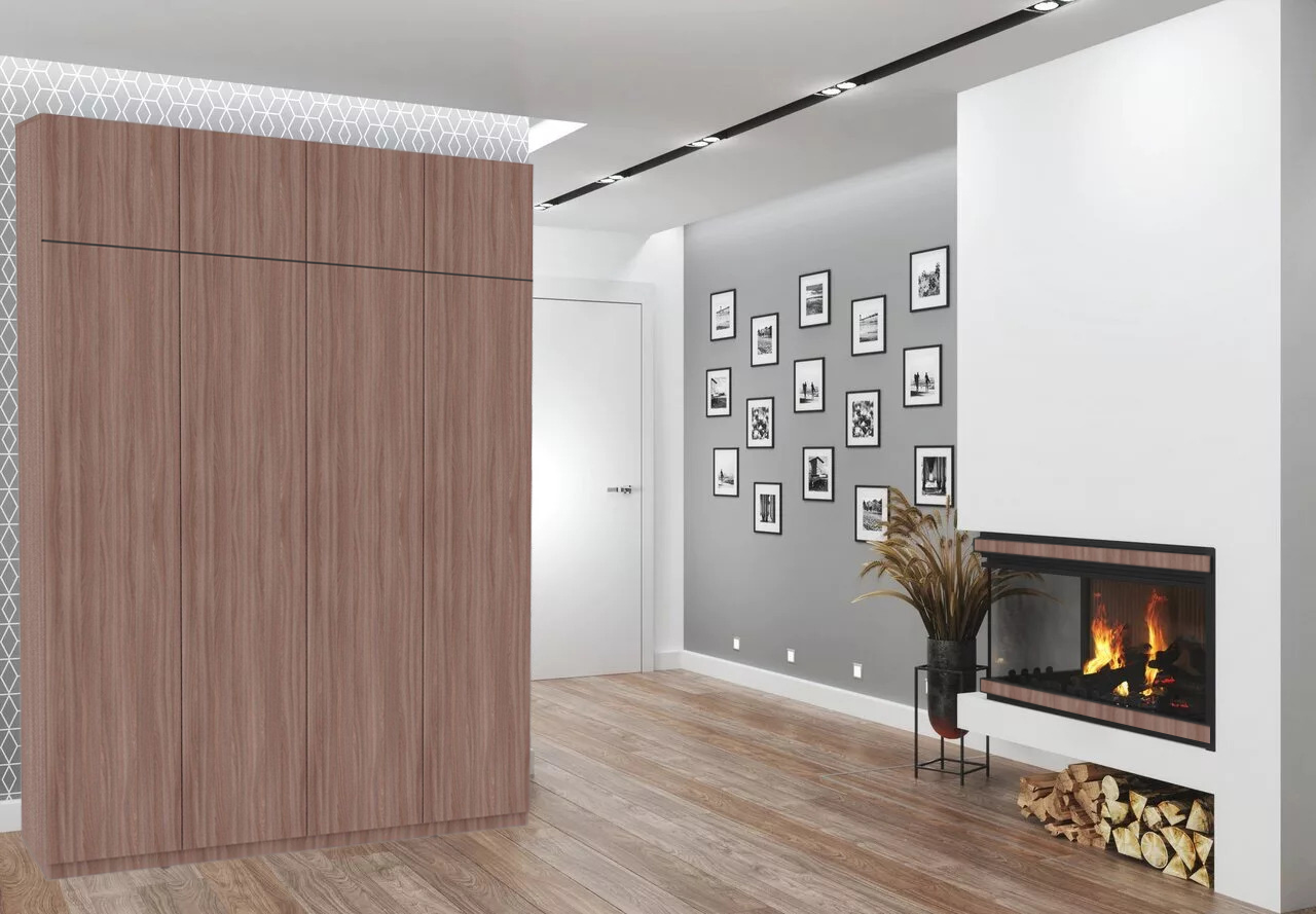 

Шкаф распашной QualisMebel Марсель 1 1900х700х2400 ясень шимо темный, Красный, Марсель 1