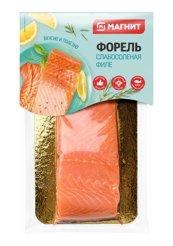 

Форель радужная слабосоленая Магнит филе кусок 180 г