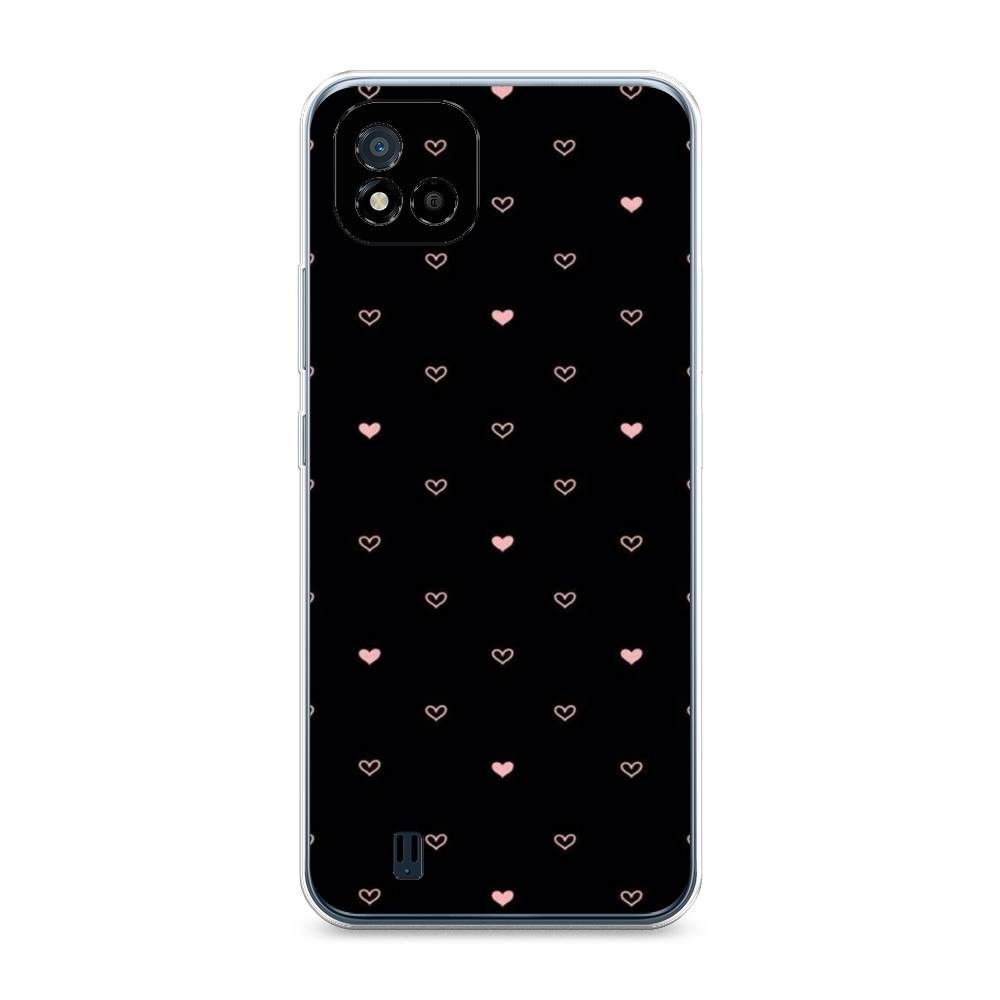 

Чехол Awog на Realme C11 (2021) "Черный фон и сердечки", Разноцветный, 257550-3