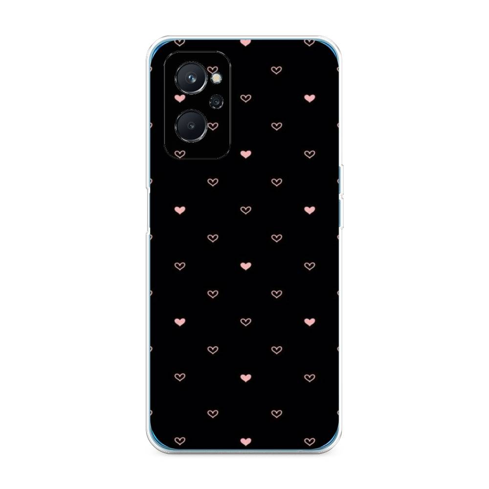 фото Силиконовый чехол "черный фон и сердечки" на realme 9i awog