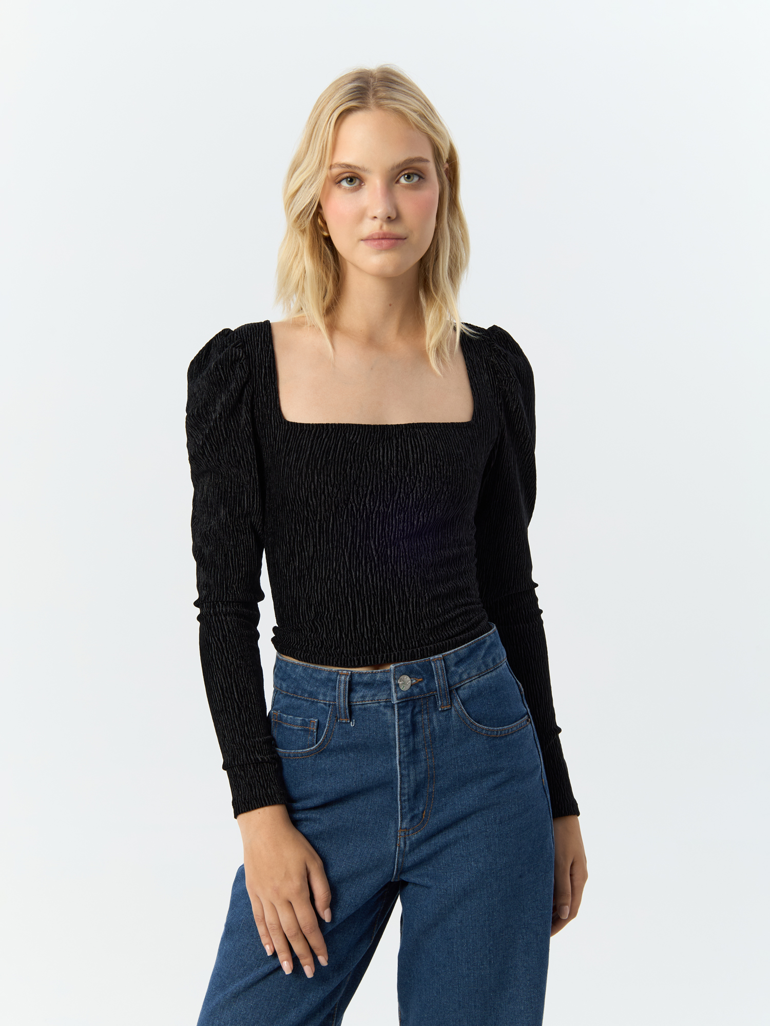 

Топ женский H&M 907953001 черный XS, 9079530