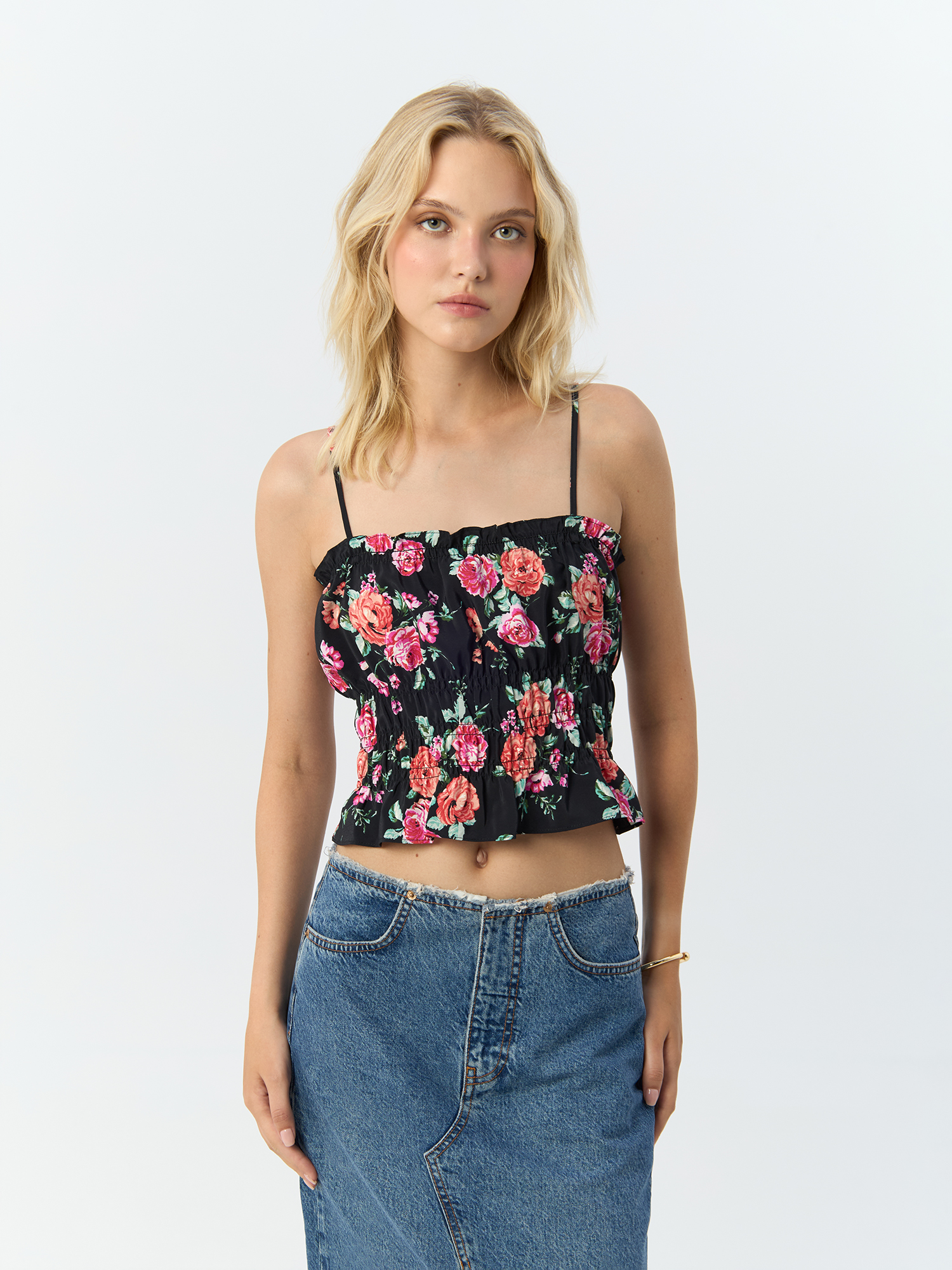 

Топ женский H&M 1002334002 черный S, 1002334002