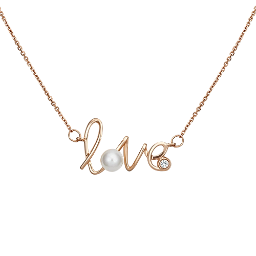 Колье из красного золота с фианитом/жемчугом 50 см PLATINA jewelry 07-0224-00-307-1110-31