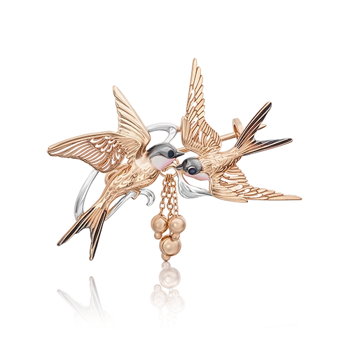 

Брошь из золота PLATINA jewelry 04-0178-00-000-1110-48, эмаль, 04-0178-00-000-1110-48